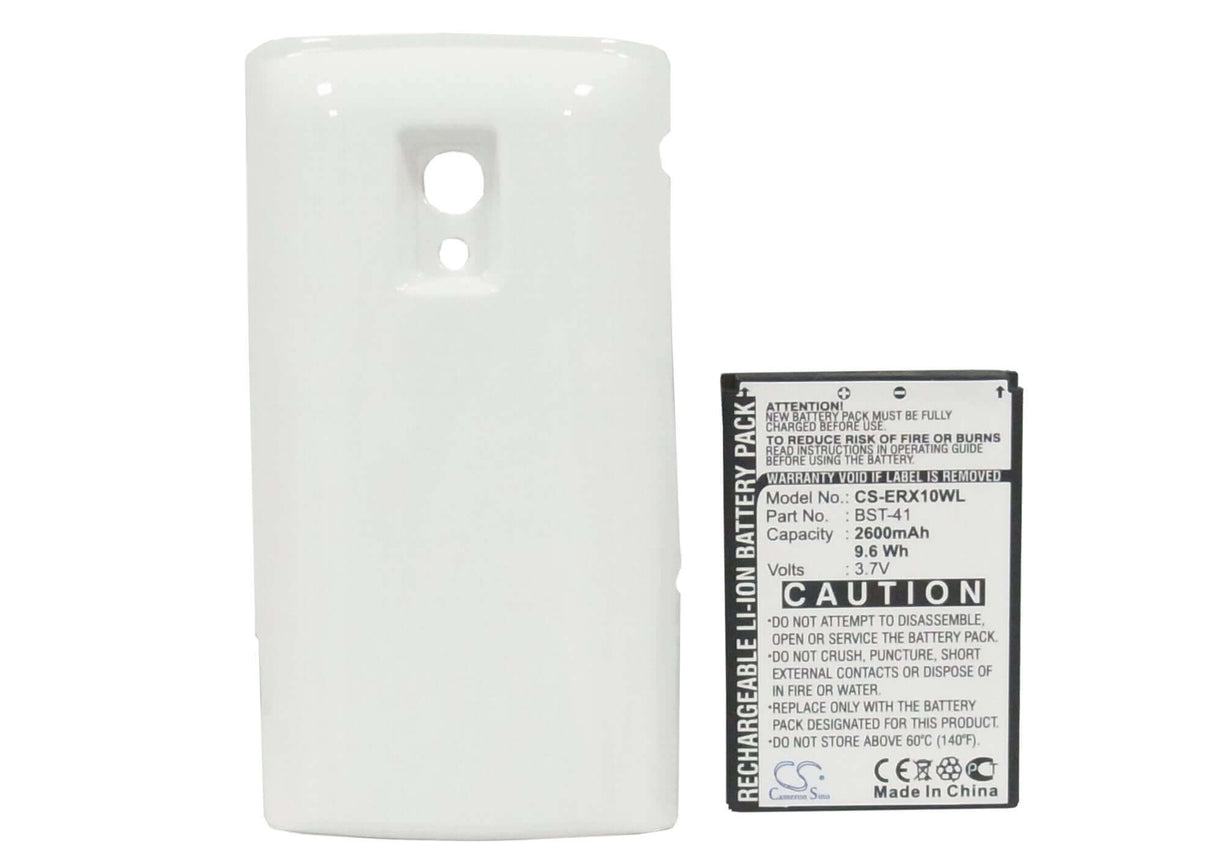 3.7V, Li-ion, 2600mAh, SmartPhone battery fits Sony Ericsson, Ntt Docomo, (White),Bst-41, Aso29038, Xperiatm, 9.62Wh Mobile, SmartPhone Cameron Sino Technology Limited (Smartphone)