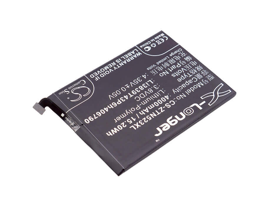 3.8V, Li-Polymer, 4000mAh, SmartPhone battery fits Nubia, Zte, Li3839t43p6h406790, Nx523, Nx523j, 15.2Wh Mobile, SmartPhone Cameron Sino Technology Limited (Smartphone)