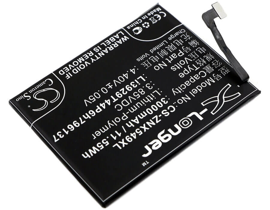 3.85V, Li-Polymer, 3000mAh, SmartPhone battery fits Nubia, Zte, Li3929t44p6h796137, Nx549j, Z11 Mini S, 11.55Wh Mobile, SmartPhone Cameron Sino Technology Limited (Smartphone)