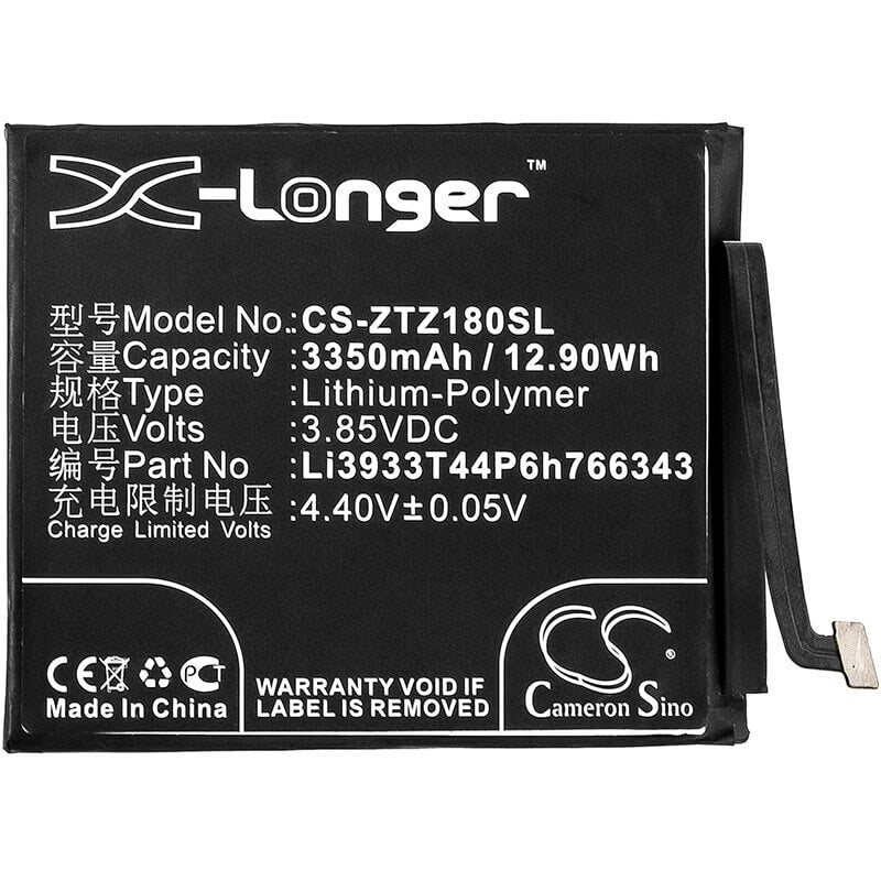 3.85V, Li-Polymer, 3350mAh, SmartPhone battery fits Zte, Nubia, Li3933t44p6h766343, Nx611j, Z18 Mini Dual Sim, 12.9Wh Mobile, SmartPhone Cameron Sino Technology Limited (Smartphone)