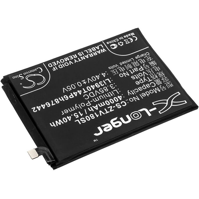 3.85V, Li-Polymer, 4000mAh, SmartPhone battery fits Zte, Nubia, Li3940t44p6h876442, Nx612, Nx612j, 15.4Wh Mobile, SmartPhone Cameron Sino Technology Limited (Smartphone)