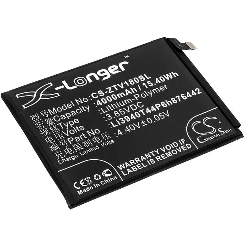 3.85V, Li-Polymer, 4000mAh, SmartPhone battery fits Zte, Nubia, Li3940t44p6h876442, Nx612, Nx612j, 15.4Wh Mobile, SmartPhone Cameron Sino Technology Limited (Smartphone)