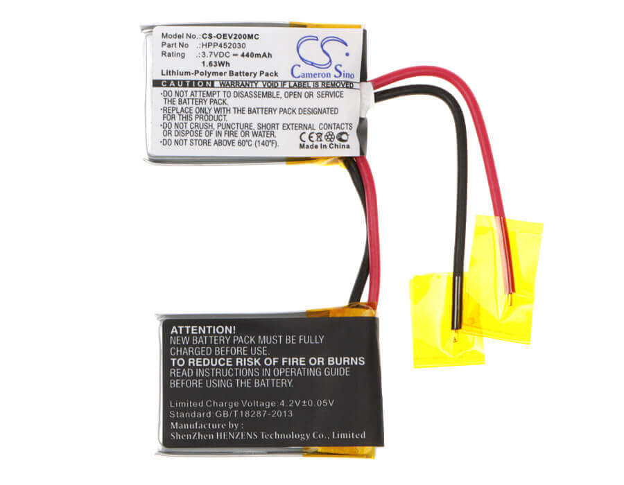 3.7V, Li-Polymer, 440mAh, Camera battery fits Ocean, Hpp452030, Ev0200, 1.628Wh Camera Cameron Sino Technology Limited (Camera)