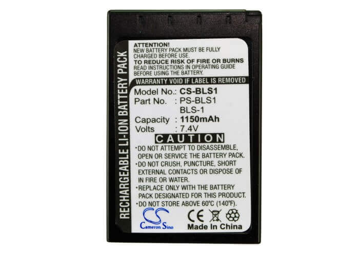 7.4V, Li-ion, 1150mAh, Camera battery fits Olympus, Bls-1, E-400, E-410, 8.51Wh Camera Cameron Sino Technology Limited (Camera)