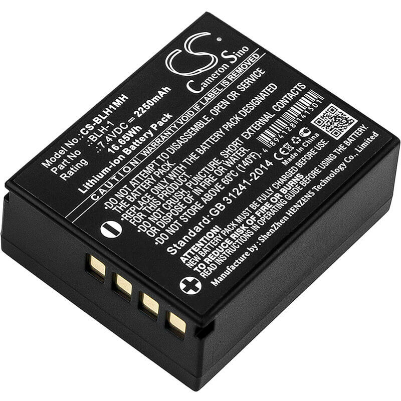 7.4V, Li-ion, 2250mAh, Camera battery fits Olympus, Blh-1, E-m1, E-m1 Mark Ii, 16.65Wh Camera Cameron Sino Technology Limited (Camera)