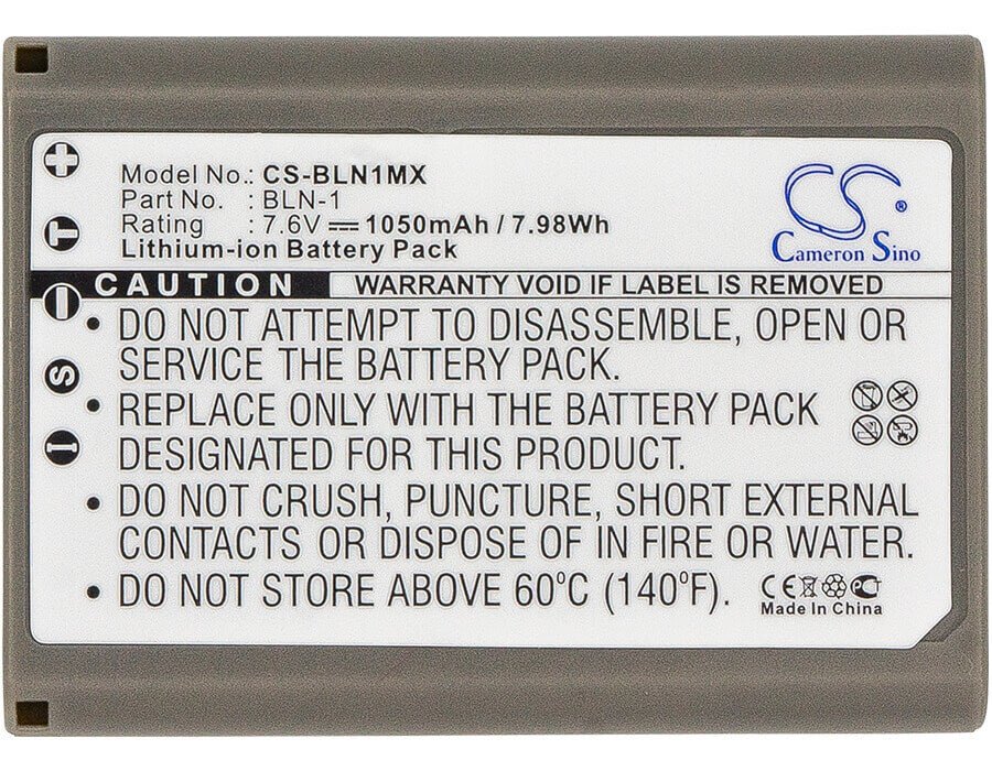 7.6V, Li-ion, 1050mAh, Camera battery fits Olympus, Bln-1, Em1 Ii, E-m1 Ii, 7.98Wh Camera Cameron Sino Technology Limited (Camera)