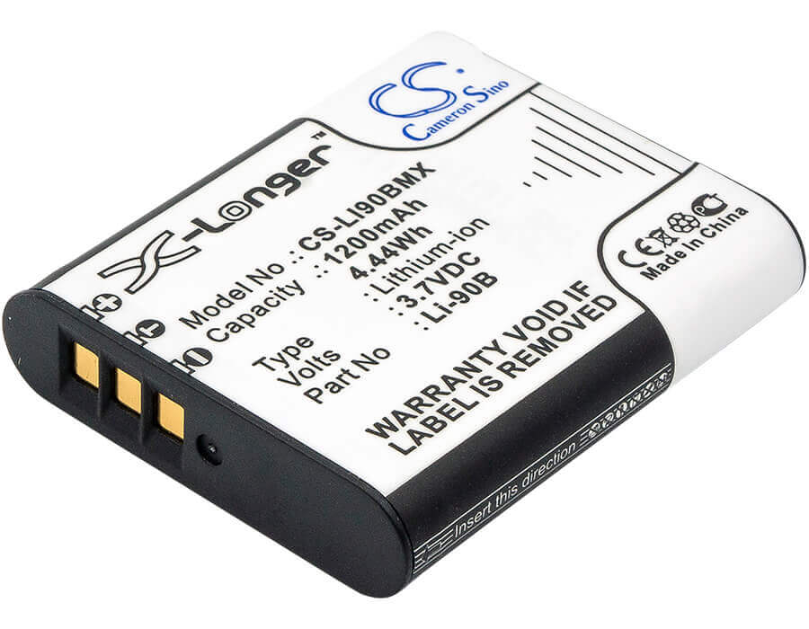 3.7V, Li-ion, 1200mAh, Camera battery fits Olympus, Li-90b, Powers Stylus Sp-100, Sh-50 His, 4.44Wh Camera Cameron Sino Technology Limited (Camera)