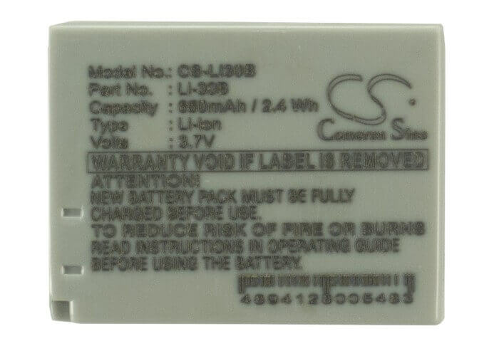 Battery For Olympus Stylus Verve Digital, Stylus 3.7v, 650mah - 2.41wh Camera Cameron Sino Technology Limited (Suspended)
