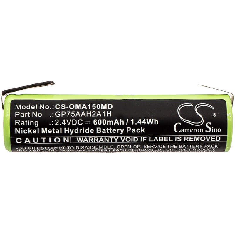 2.4V, Ni-MH, 600mAh, Toothbrush battery fits Colgate Omron, Gp75aah2a1h, Proclinical A1500, 1.44Wh Toothbrush Cameron Sino Technology Limited