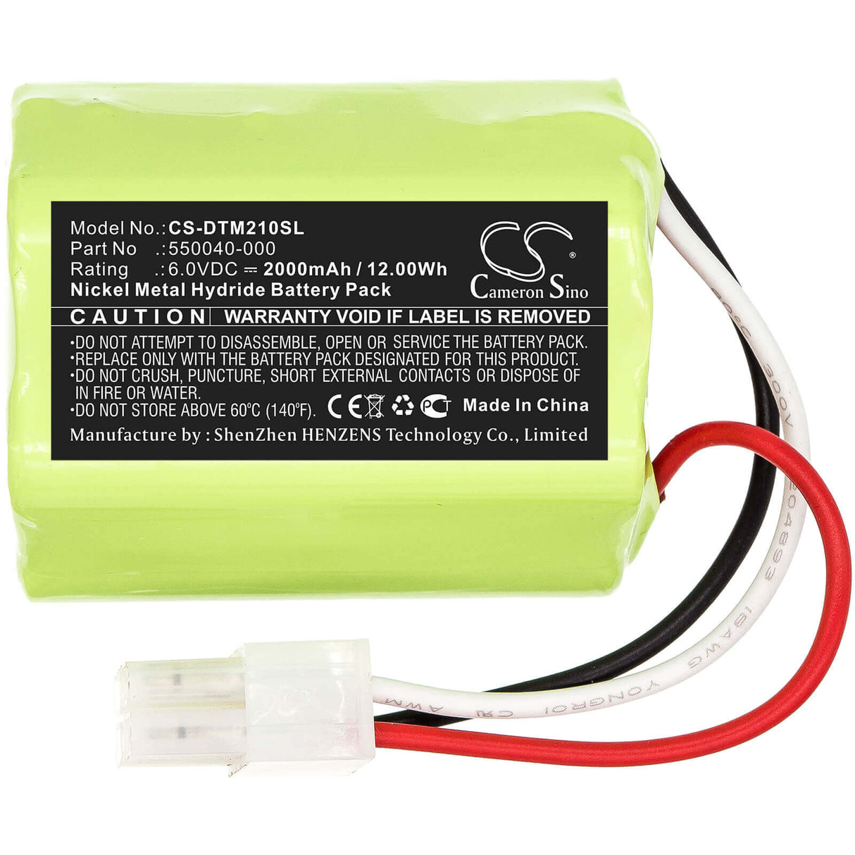 6.0V, Ni-MH, 2000mAh, Portable Printer battery fits Oneil, 550040-000, Microflash 2, 12Wh Portable Printer Cameron Sino Technology Limited