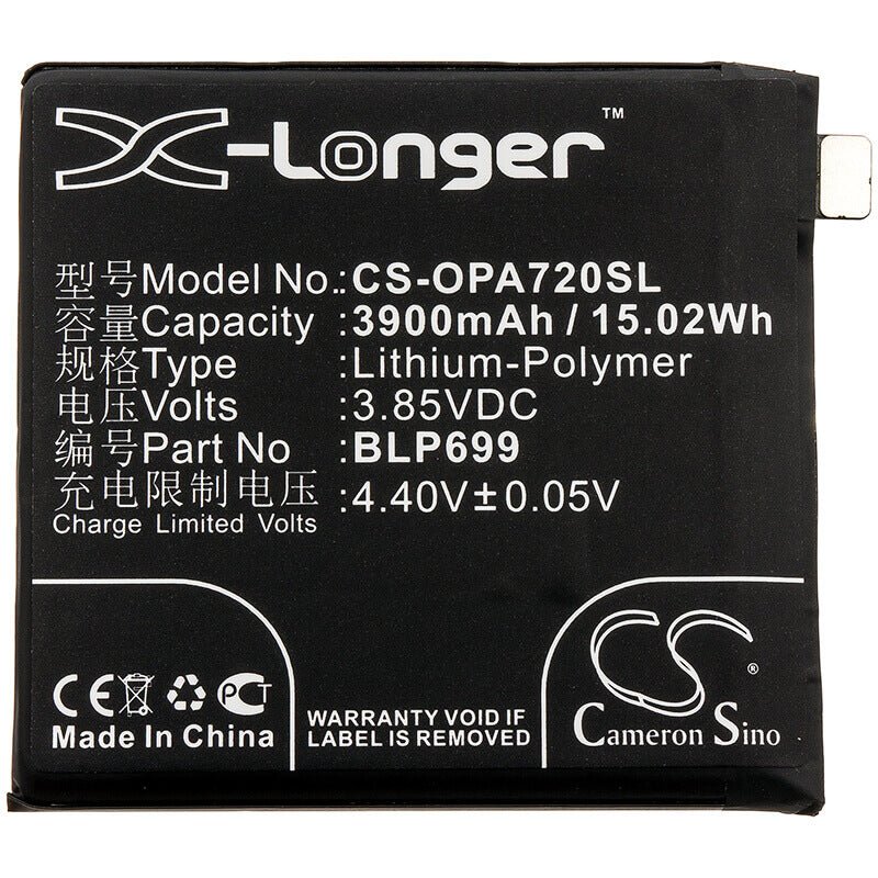 3.85V, Li-Polymer, 3900mAh, SmartPhone battery fits Oneplus, Blp699, 7 Pro, 7 Pro Premium Edition, 15.02Wh Mobile, SmartPhone Cameron Sino Technology Limited (Smartphone)