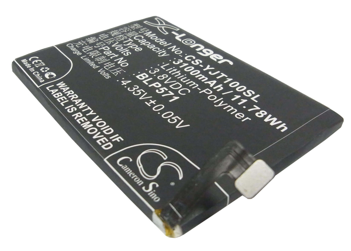 3.8V, Li-Polymer, 3100mAh, SmartPhone battery fits Oneplus, Blp571, A0001, One, 11.78Wh Mobile, SmartPhone Cameron Sino Technology Limited (Smartphone)
