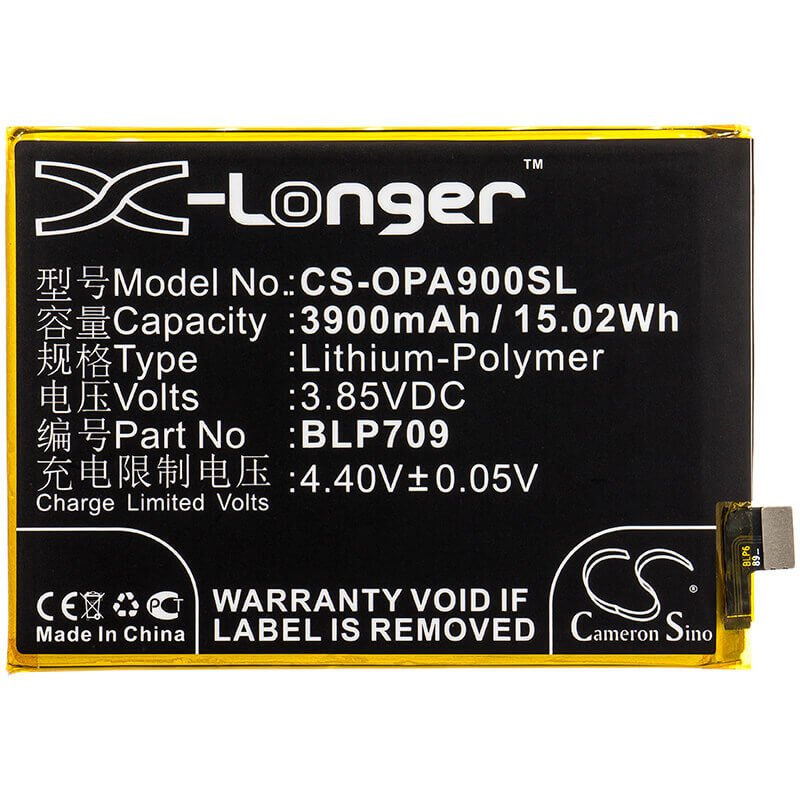 3.85V, Li-Polymer, 3900mAh, SmartPhone battery fits Oppo, Blp709, 1911, A9, 15.02Wh Mobile, SmartPhone Cameron Sino Technology Limited (Smartphone)