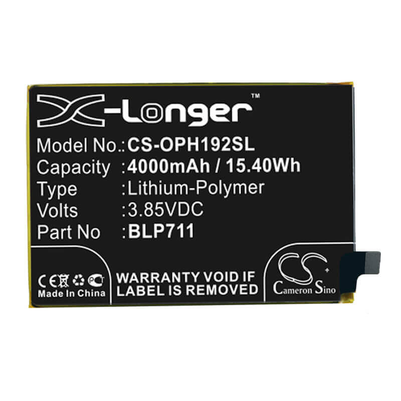 3.85V, Li-Polymer, 4000mAh, SmartPhone battery fits Oppo, Blp711, 1923, A1k, 15.4Wh Mobile, SmartPhone Cameron Sino Technology Limited (Smartphone)