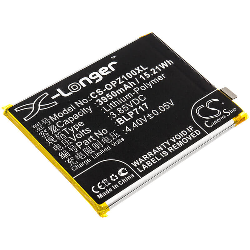 3.85V, Li-Polymer, 3950mAh, SmartPhone battery fits Oppo, Blp717, 1979, Cph1979, 15.21Wh Mobile, SmartPhone Cameron Sino Technology Limited (Smartphone)