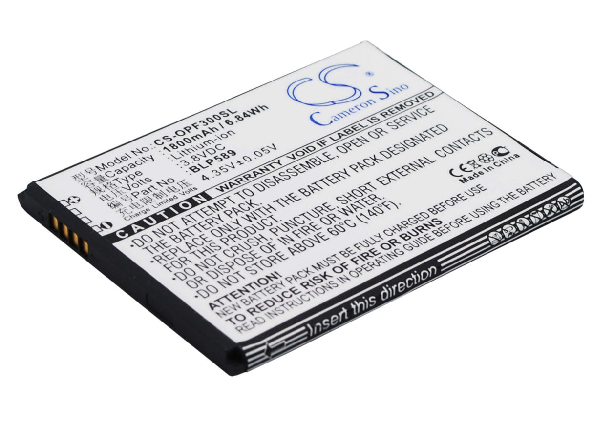 3,8V, Li-ion, 1800mAh, batterie de smartphone compatible avec Oppo, Blp589, 3000, 3005, 6,84Wh Mobile, Smartphone Cameron Sino Technology Limited (Smartphone)