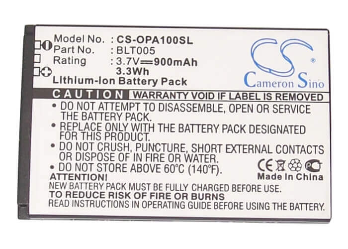3,7V, Li-ion, 900mAh, batterie de smartphone compatible avec Oppo, Blt005, A100, A103, 3,33Wh Mobile, Smartphone Cameron Sino Technology Limited (Suspendu)