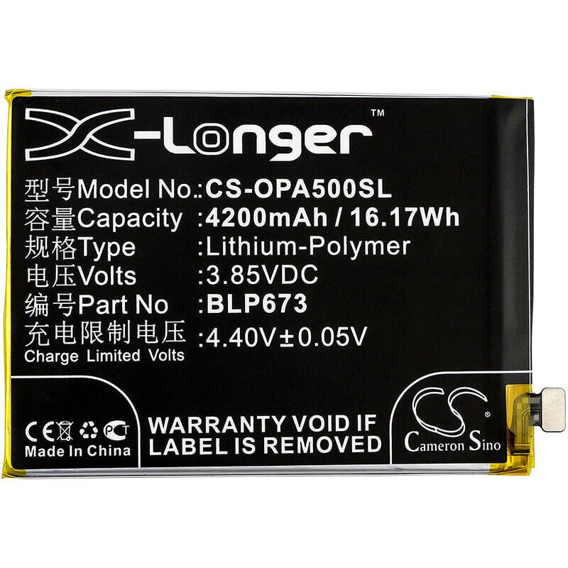3.85V, Li-Polymer, 4200mAh, SmartPhone battery fits Oppo, Blp673, A2 Pro, A3s, 16.17Wh Mobile, SmartPhone Cameron Sino Technology Limited (Smartphone)