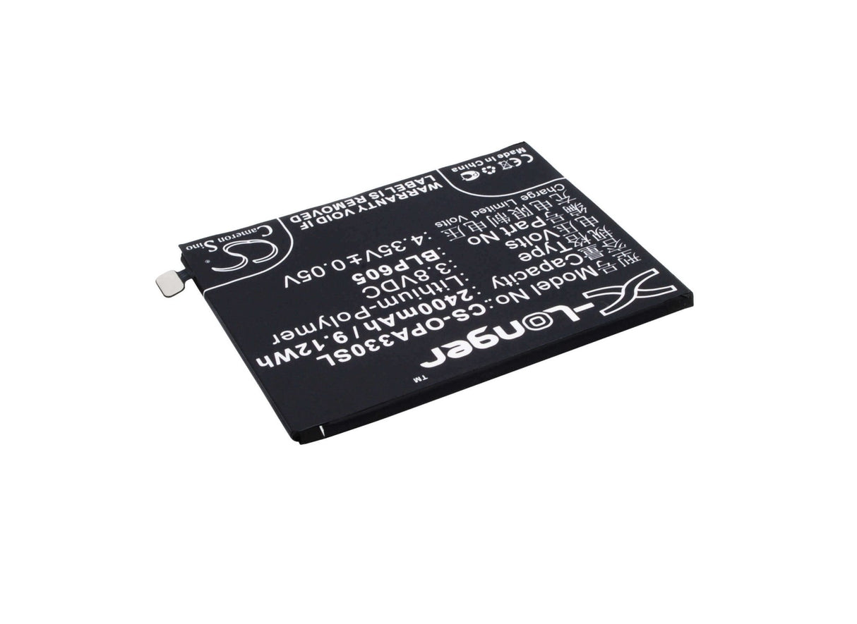 3.8V, Li-Polymer, 2400mAh, SmartPhone battery fits Oppo, Blp605, A33, A33c, 9.12Wh Mobile, SmartPhone Cameron Sino Technology Limited (Smartphone)