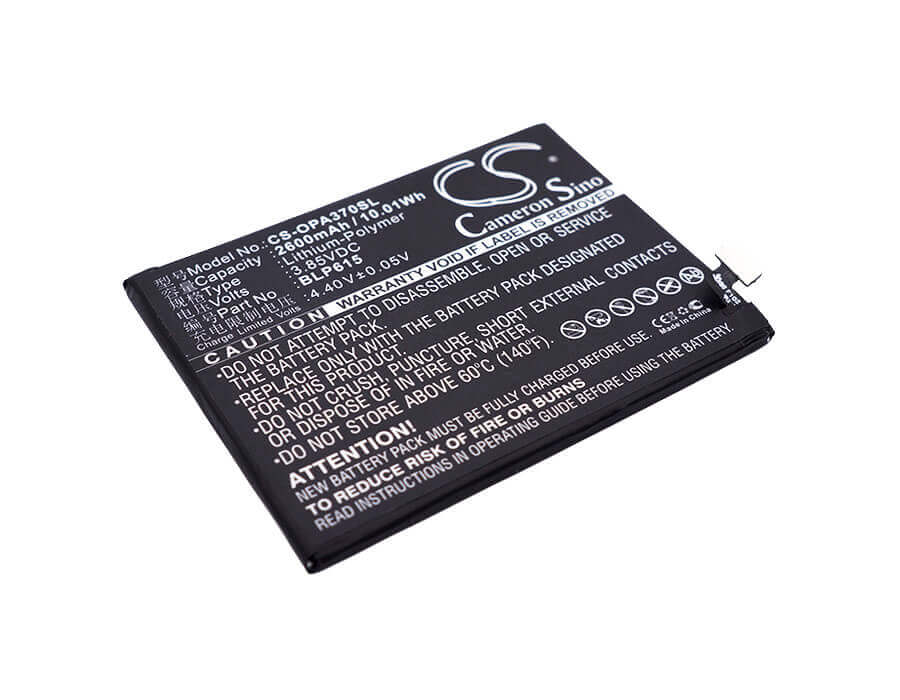 3.85V, Li-Polymer, 2600mAh, SmartPhone battery fits Oppo, Blp615, A37, A37 Dual Sim Td-lte, 10.01Wh Mobile, SmartPhone Cameron Sino Technology Limited (Smartphone)