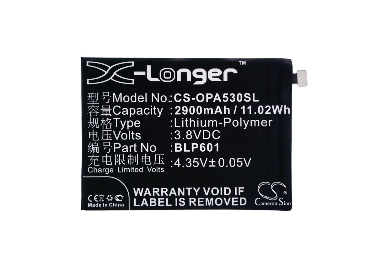 3.8V, Li-Polymer, 2900mAh, batterie de smartphone compatible avec Oppo, Blp601, A1601, A53, 11.02Wh Mobile, Smartphone Cameron Sino Technology Limited (Smartphone)