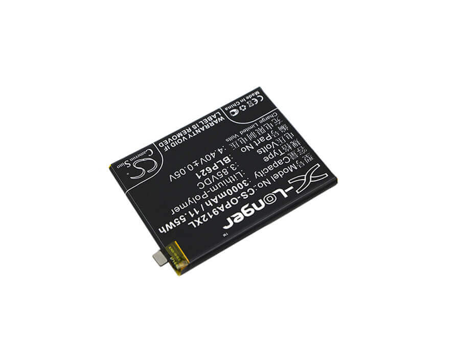 3.85V, Li-Polymer, 3000mAh, SmartPhone battery fits Oppo, Blp621, Cph1607, R9s, 11.55Wh Mobile, SmartPhone Cameron Sino Technology Limited (Smartphone)