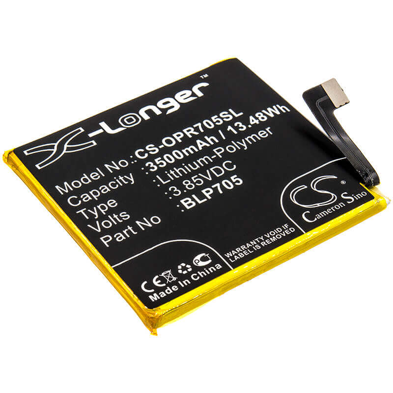 3.85V, Li-Polymer, 3500mAh, SmartPhone battery fits Oppo, Blp705, Cph1919, Pccm00, 13.48Wh Mobile, SmartPhone Cameron Sino Technology Limited (Smartphone)