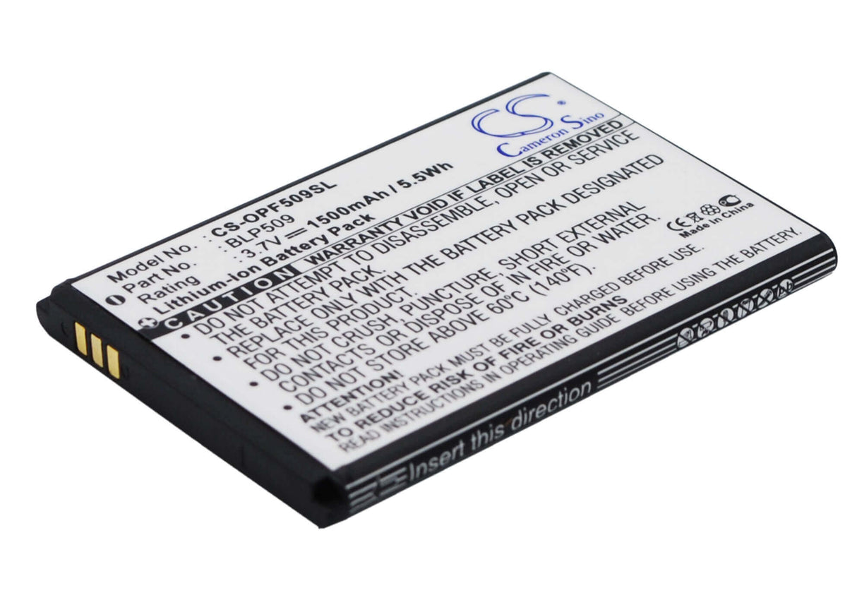 3.7V, Li-ion, 1500mAh, SmartPhone battery fits Oppo, Blp509, F29, 5.55Wh Mobile, SmartPhone Cameron Sino Technology Limited (Suspended)