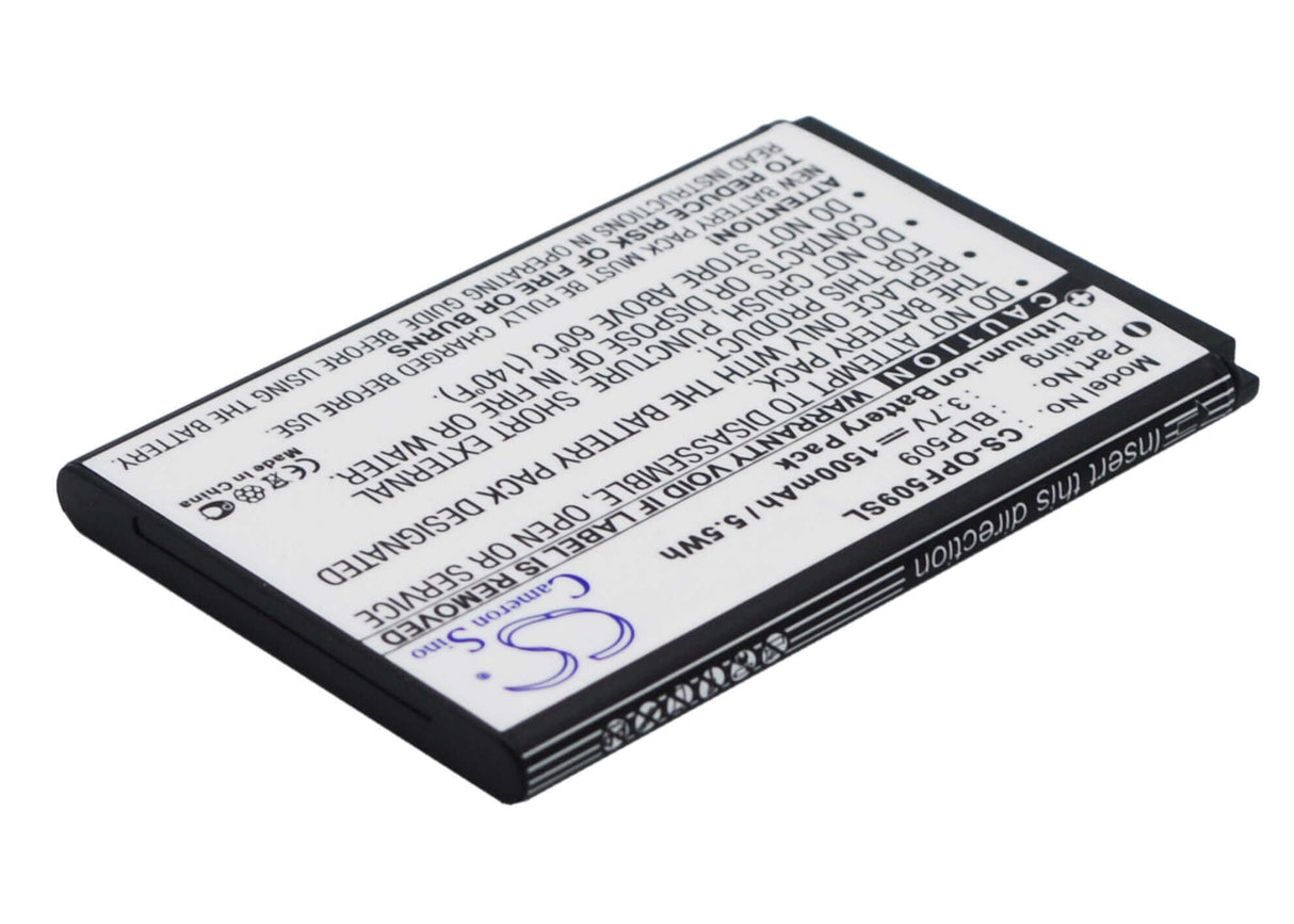 3.7V, Li-ion, 1500mAh, SmartPhone battery fits Oppo, Blp509, F29, 5.55Wh Mobile, SmartPhone Cameron Sino Technology Limited (Suspended)