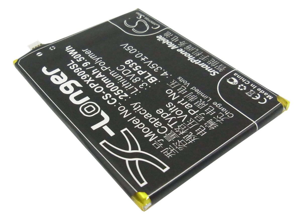 3.8V, Li-Polymer, 2500mAh, SmartPhone battery fits Oppo, Blp539, Find 5, X909, 9.5Wh Mobile, SmartPhone Cameron Sino Technology Limited (Smartphone)