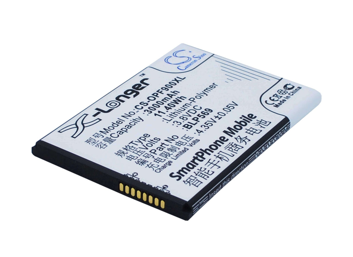 3,8V, Li-Polymer, 3000mAh, batterie de smartphone compatible avec Oppo, Blp569, Find 7, Find 7 Lite, 11,4Wh Mobile, SmartPhone Cameron Sino Technology Limited (Smartphone)