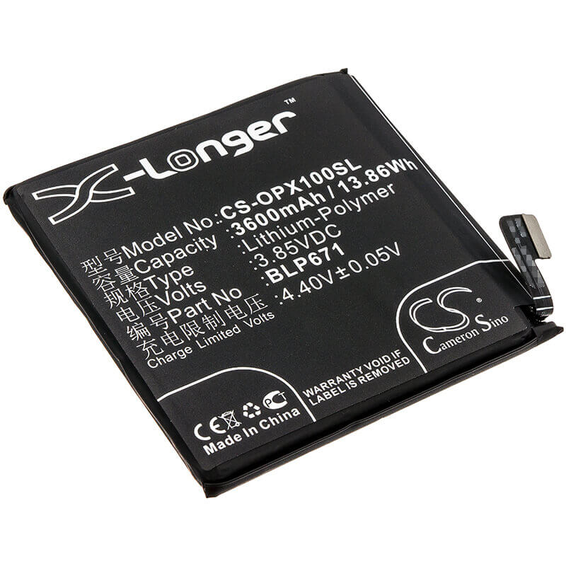 3.85V, Li-Polymer, 3600mAh, SmartPhone battery fits Oppo, Blp671, Find X, Find X Dual Sim, 13.86Wh Mobile, SmartPhone Cameron Sino Technology Limited (Smartphone)