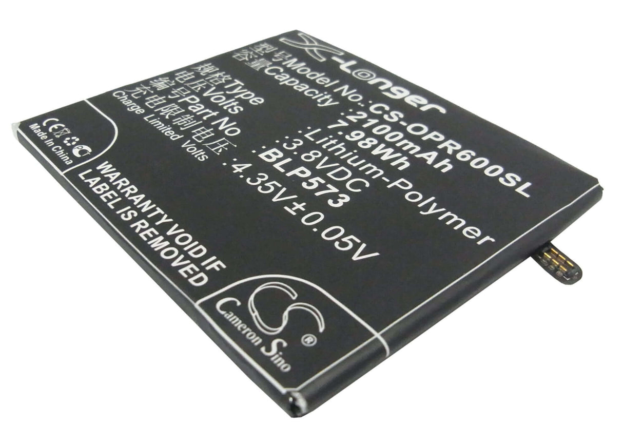 3.8V, Li-Polymer, 2100mAh, SmartPhone battery fits Oppo, Blp573, N1 Mini, N5111, 7.98Wh Mobile, SmartPhone Cameron Sino Technology Limited (Smartphone)