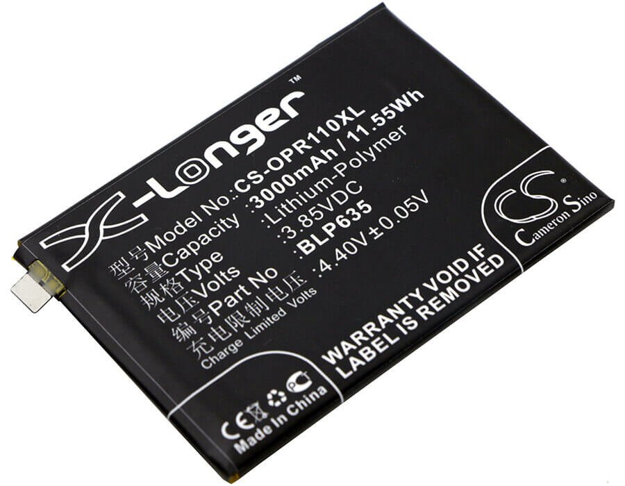3.85V, Li-Polymer, 3000mAh, batterie de smartphone compatible avec Oppo, Blp635, R11, 11.55Wh Mobile, Smartphone Cameron Sino Technology Limited (Smartphone)