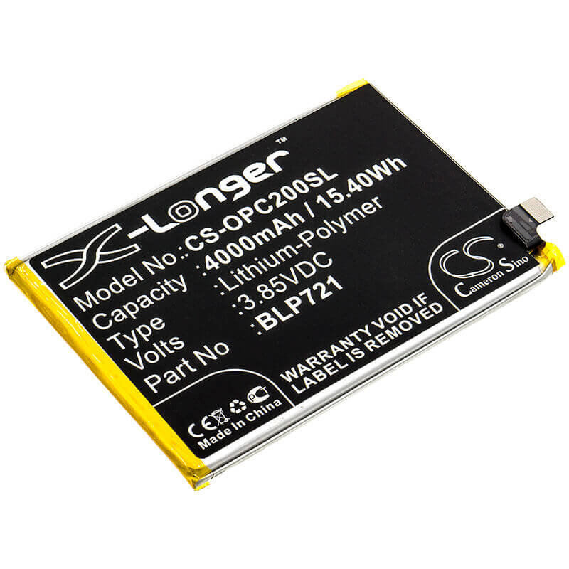 3.85V, Li-Polymer, 4000mAh, SmartPhone battery fits Oppo, Blp721, R1941, Realme C2, 15.4Wh Mobile, SmartPhone Cameron Sino Technology Limited (Smartphone)