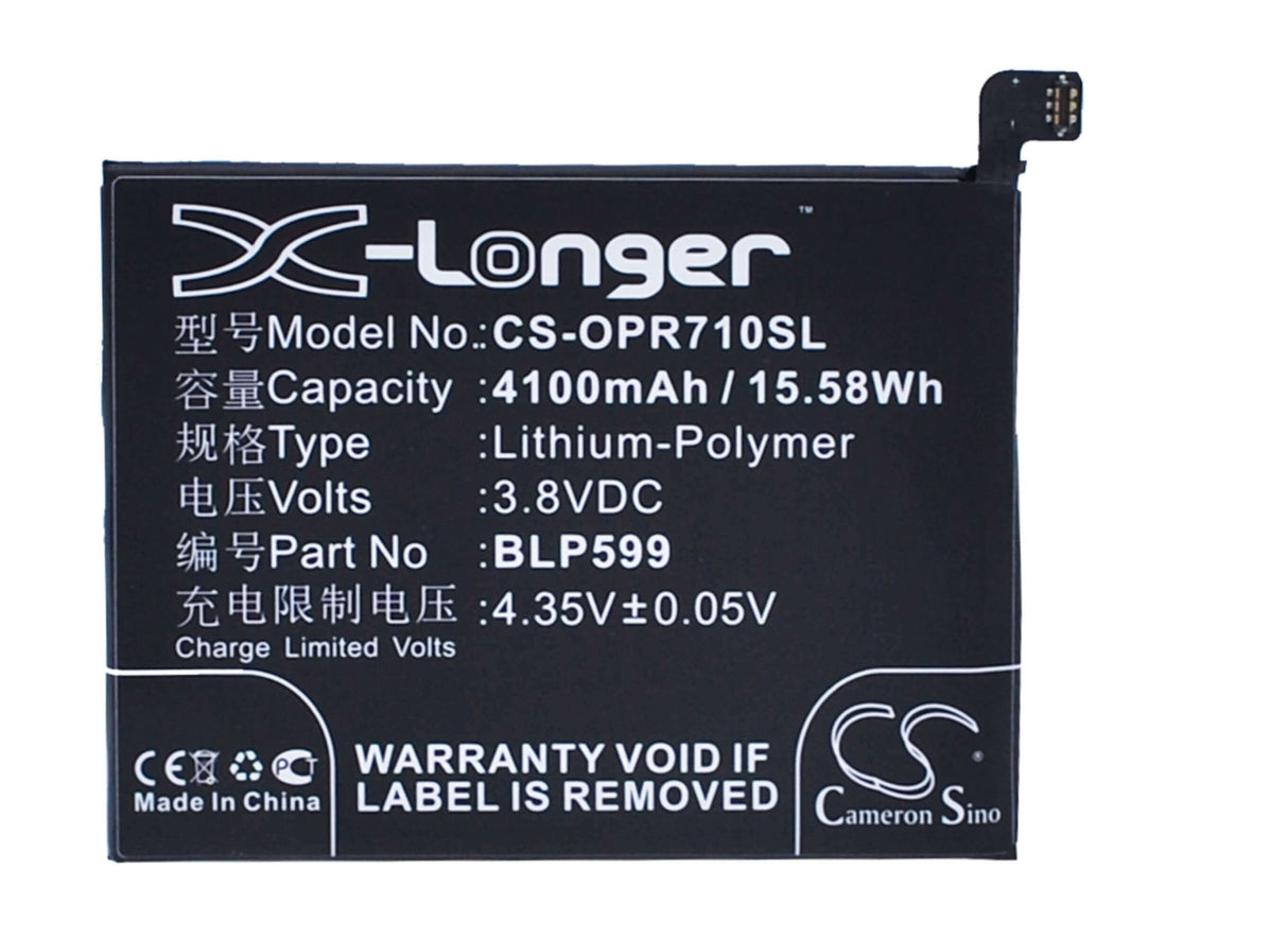 3.8V, Li-Polymer, 4100mAh, SmartPhone battery fits Oppo, Blp599, R7 Plus, 15.58Wh Mobile, SmartPhone Cameron Sino Technology Limited (Smartphone)