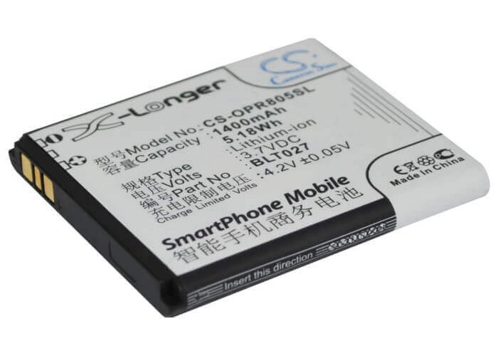 3,7V, Li-ion, 1400mAh, batterie de smartphone compatible avec Oppo, Blt027, R803, R805, 5,18Wh Mobile, SmartPhone Cameron Sino Technology Limited (Suspendu)