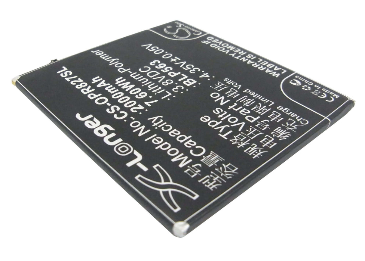 3.8V, Li-Polymer, 2000mAh, batterie de smartphone compatible avec Oppo, Blp563, R827, R827t, 7.6Wh Mobile, SmartPhone Cameron Sino Technology Limited (Suspendu)