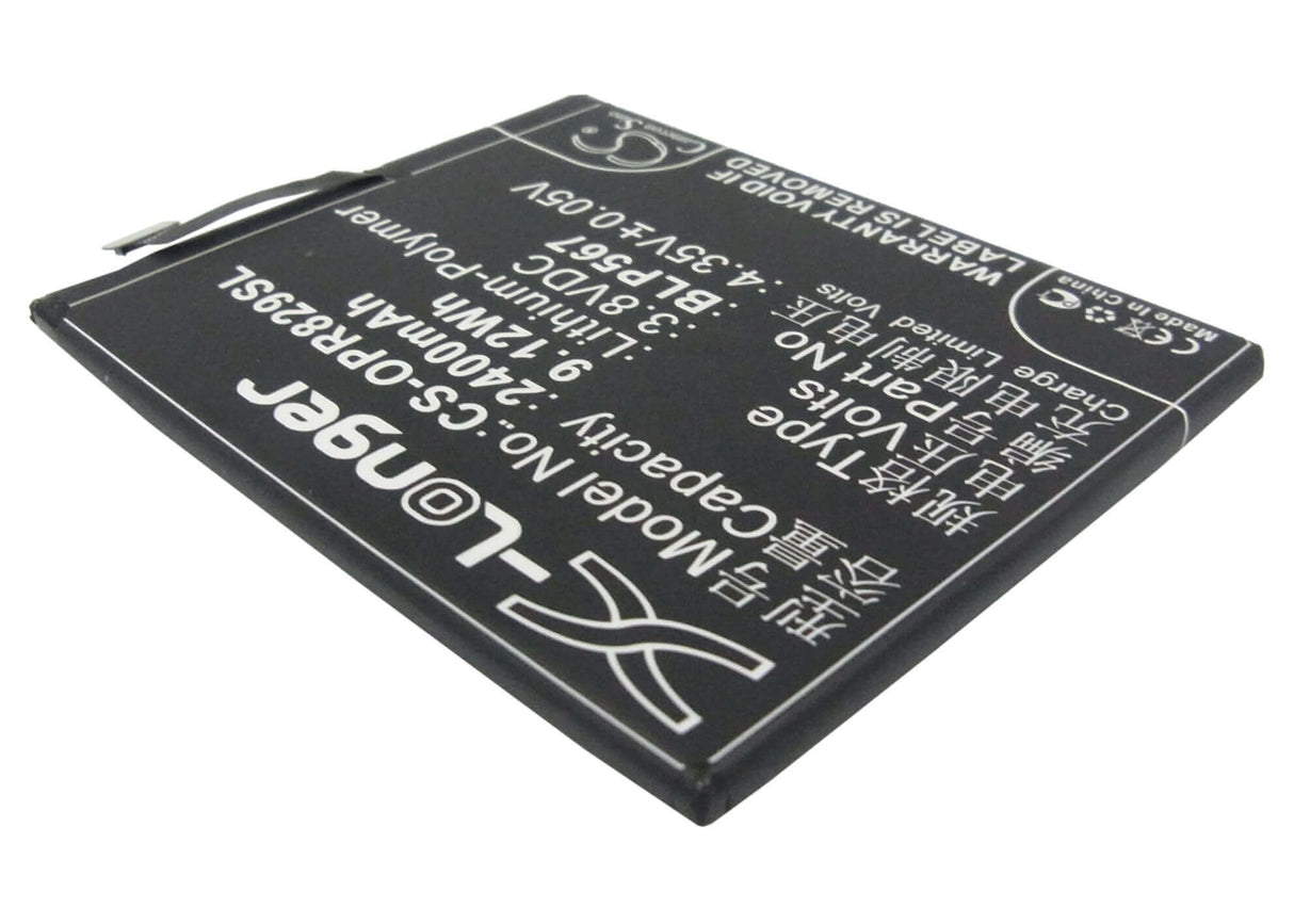 3,8V, Li-Polymer, 2400mAh, batterie de smartphone compatible avec Oppo, Blp567, R1, R1k, 9,12Wh Mobile, Smartphone Cameron Sino Technology Limited (Smartphone)