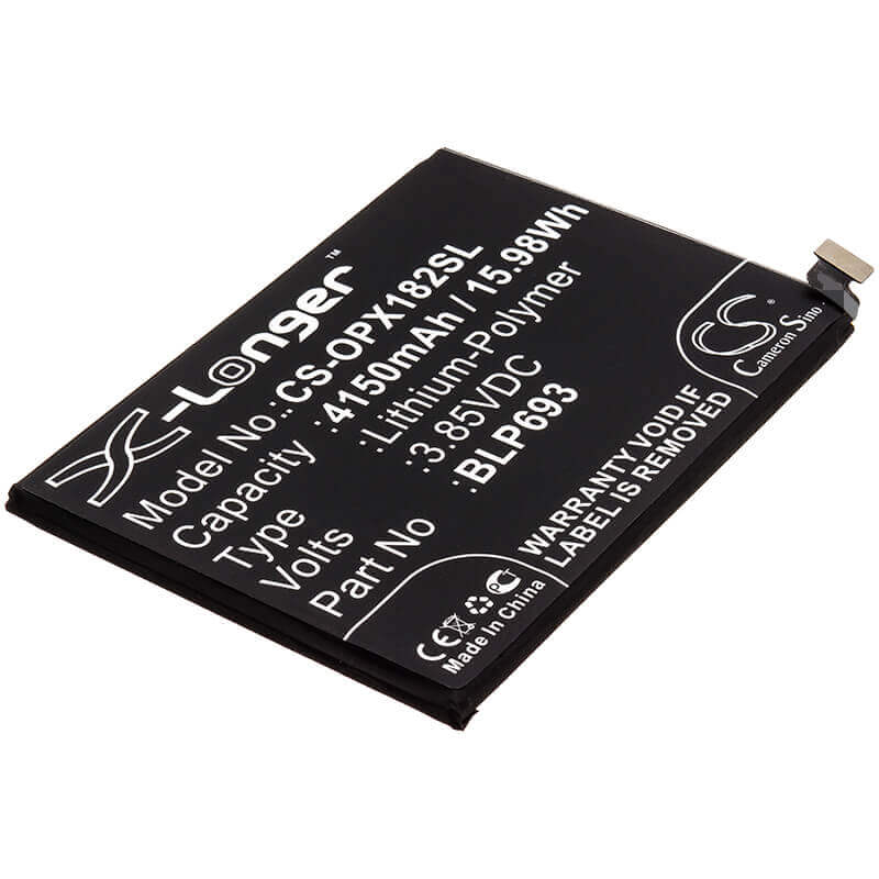 3.85V, Li-Polymer, 4150mAh, SmartPhone battery fits Oppo, Blp693, Realme 3, Rmx1821, 15.98Wh Mobile, SmartPhone Cameron Sino Technology Limited (Suspended)