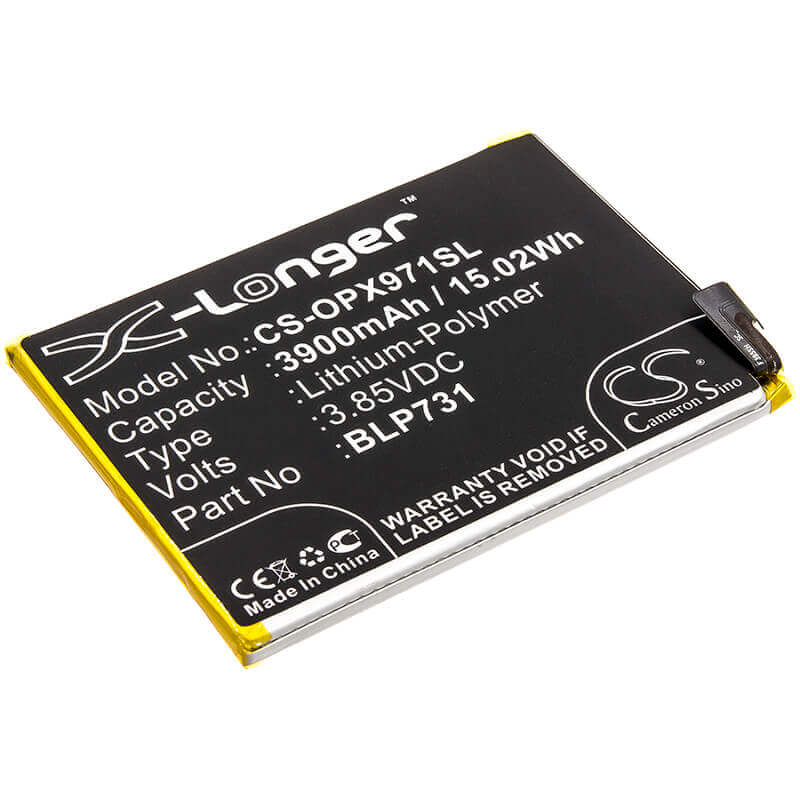 3.85V, Li-Polymer, 3900mAh, SmartPhone battery fits Oppo, Blp731, Realme 5 Pro, Rmx1971, 15.02Wh Mobile, SmartPhone Cameron Sino Technology Limited (Smartphone)