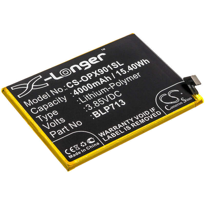 3.85V, Li-Polymer, 4000mAh, SmartPhone battery fits Oppo, Blp713, Realme X, Rmx1901, 15.4Wh Mobile, SmartPhone Cameron Sino Technology Limited (Smartphone)