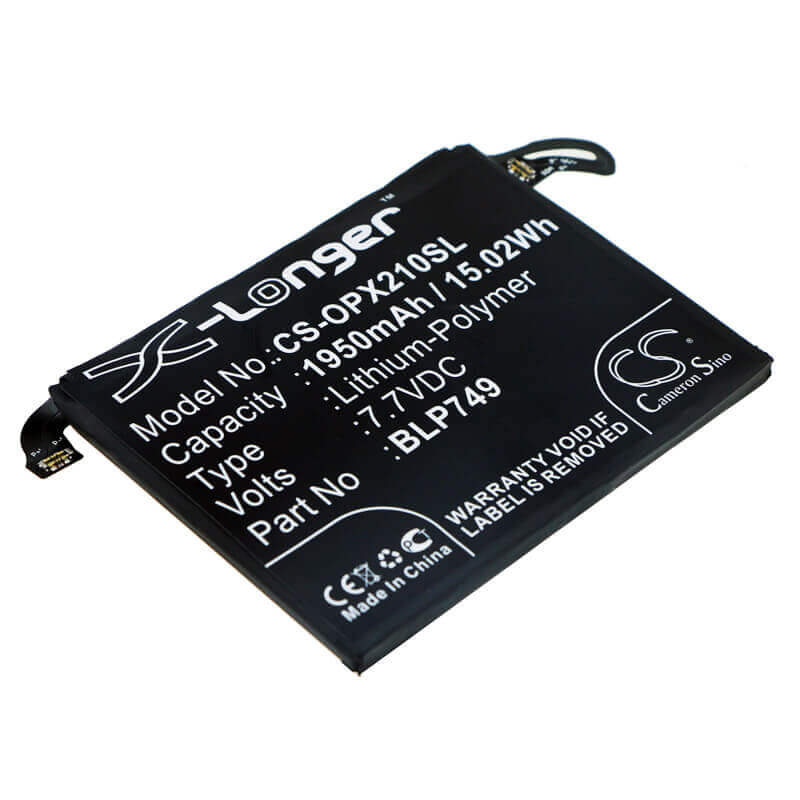 7.7V, Li-Polymer, 1950mAh, SmartPhone battery fits Oppo, Blp749, Relme X2 Pro, Rmx1931, 15.02Wh Mobile, SmartPhone Cameron Sino Technology Limited (Smartphone)
