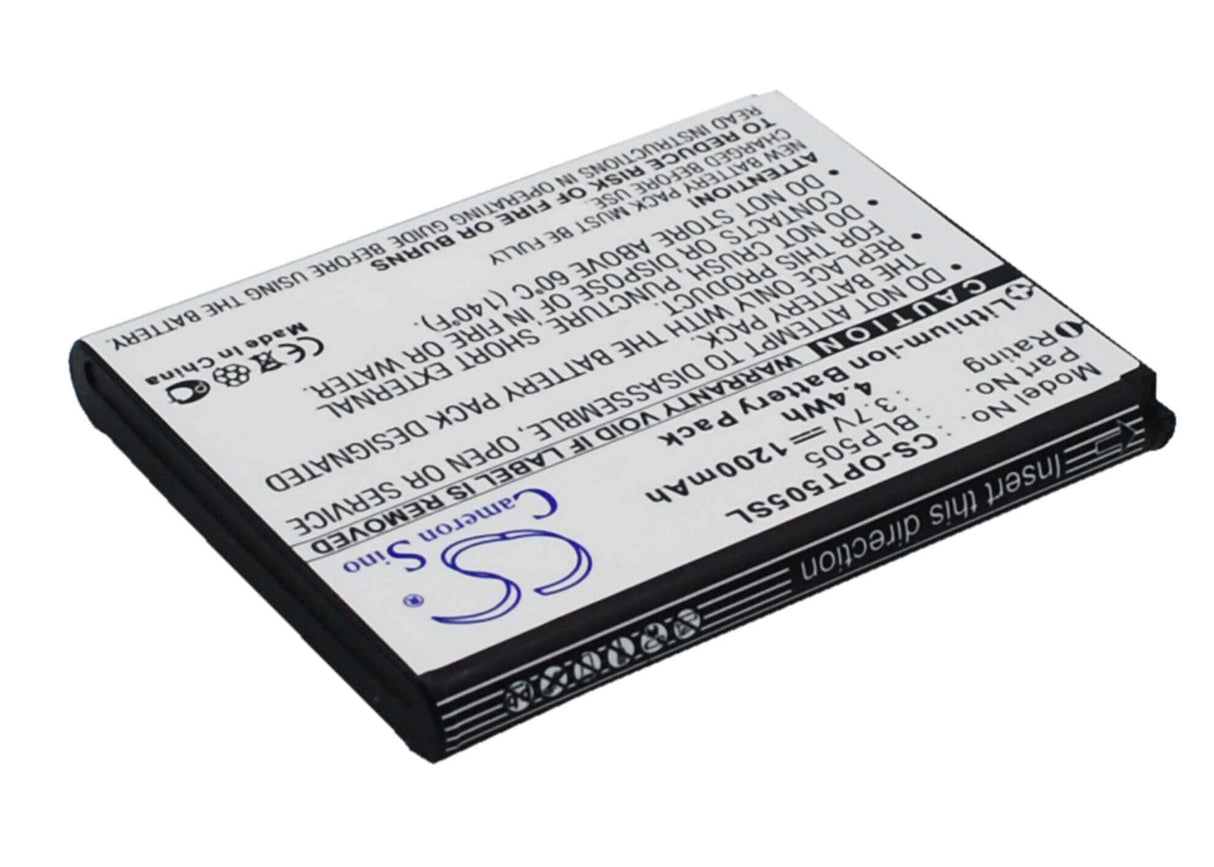 3,7V, Li-ion, 1200mAh, batterie de smartphone compatible avec Oppo, Blp505, T9, 4,44Wh Mobile, Smartphone Cameron Sino Technology Limited (Smartphone)