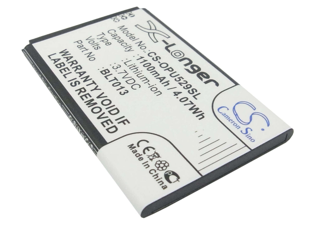 3.7V, Li-ion, 1100mAh, SmartPhone battery fits Oppo, Blt013, A209, E21w, 4.07Wh Mobile, SmartPhone Cameron Sino Technology Limited (Suspended)