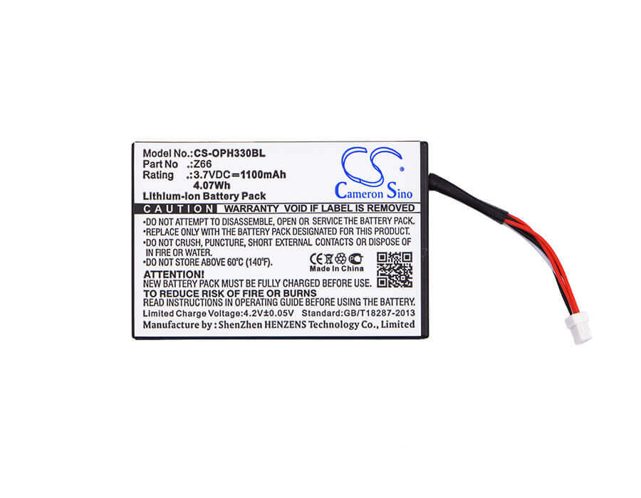 Batterie de scanner de code-barres pour Opticon, Opc-3301i, Opi-3301, Opi-3301i, Opr-3301 3.7v, 1100mah - 4.07wh Scanner de code-barres Cameron Sino Technology Limited