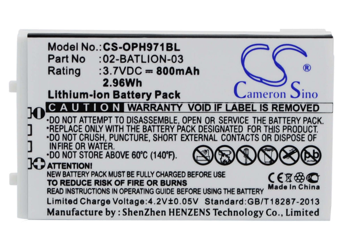 Barcode Scanner Battery For Opticon Opl-9700, Opl-9712, Opl-9723 3.7v, 800mah - 2.96wh Barcode Scanner Cameron Sino Technology Limited