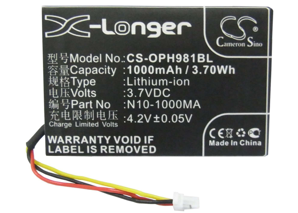 Barcode Scanner Battery For Opticon Opl-9714, Opl-9715, Opl-9815 3.7v, 1000mah - 3.70wh Barcode Scanner Cameron Sino Technology Limited