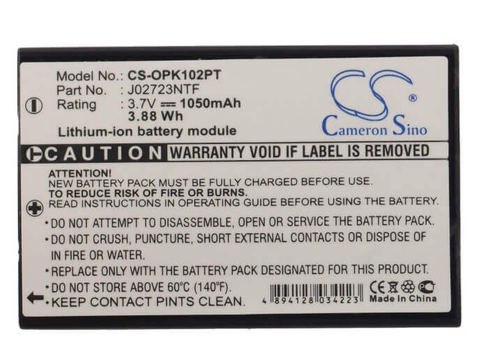 3.7V, Li-ion, 1050mAh, Projector battery fits Optoma, Ap-60, Bb-lio37b, Bb-pk12alis, 3.89Wh Projector Cameron Sino Technology Limited