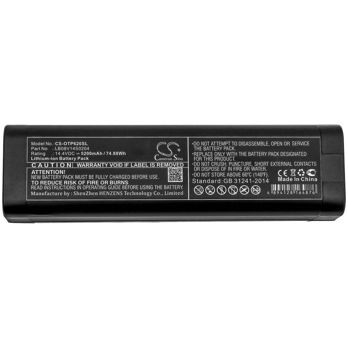 14.4V, Li-ion, 5200mAh, Equipment battery fits Opwill, Lb08v14s0204, OTP6200, Otp-6200, 74.88Wh Equipment, Survey, Test Cameron Sino Technology Limited